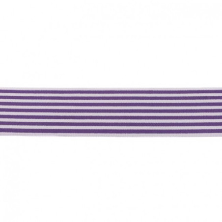 Bande élastique 40 mm rayures violettes