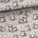 Cotton - Owls greige Cotton - Owls greige