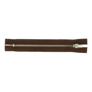 Trouser zipper 12cm nickel dark brown (881)