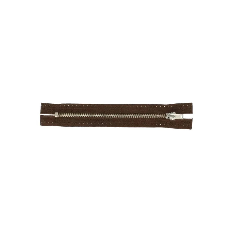 Trouser zipper 12cm nickel dark brown (881)