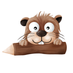 Iron-on transfers - Mrs Mint Design - Beaver with wood