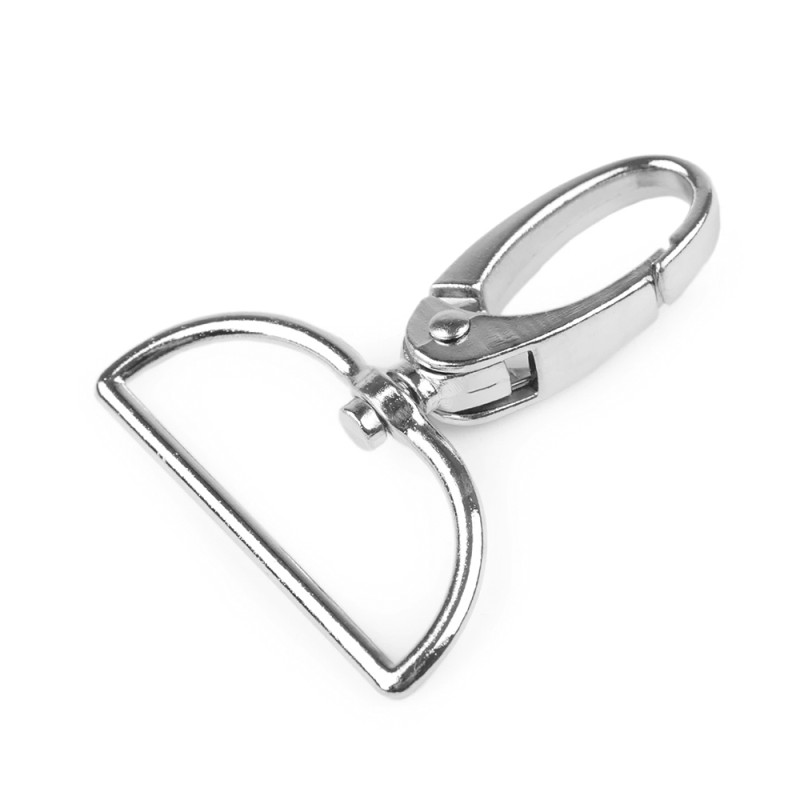 Mousqueton 38 mm argent fin