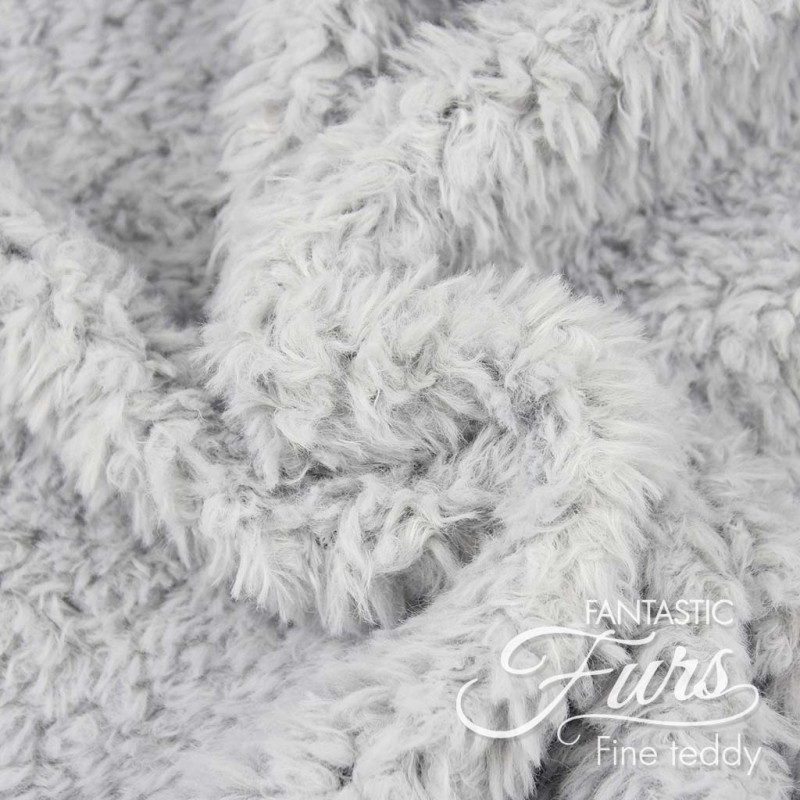 Kullaloo - Peluche fine 10 mm gris argenté - 100 x 75 cm