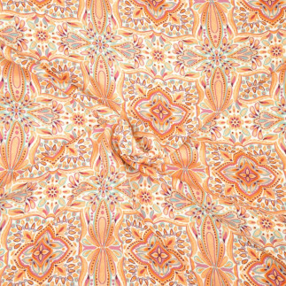 viscose - Hilco Aloha orange on ecru