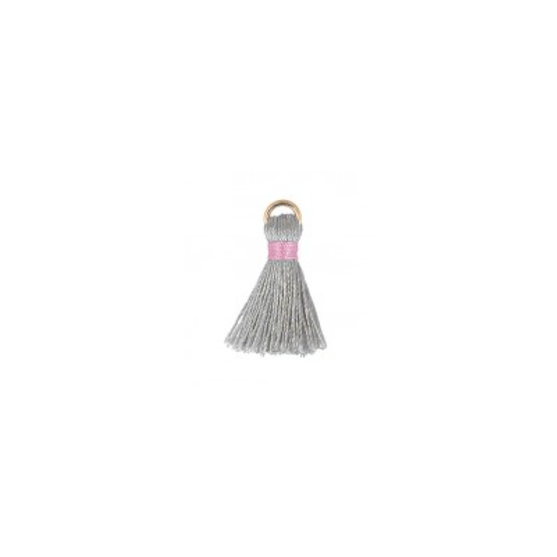 Pendentif - mini pompon - vieux violet