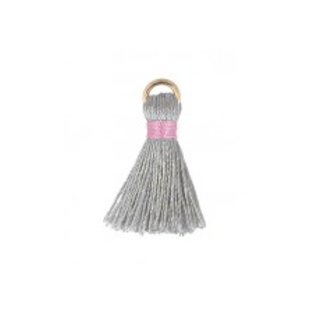 Pendentif - mini pompon - vieux violet