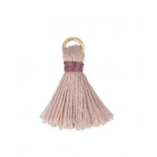 Pendentif - mini pompon - rose poudré