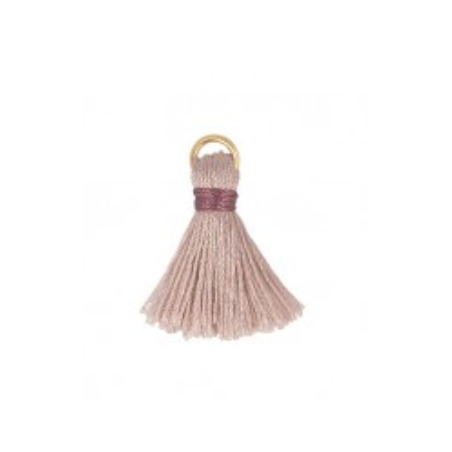Pendentif - mini pompon - rose poudré