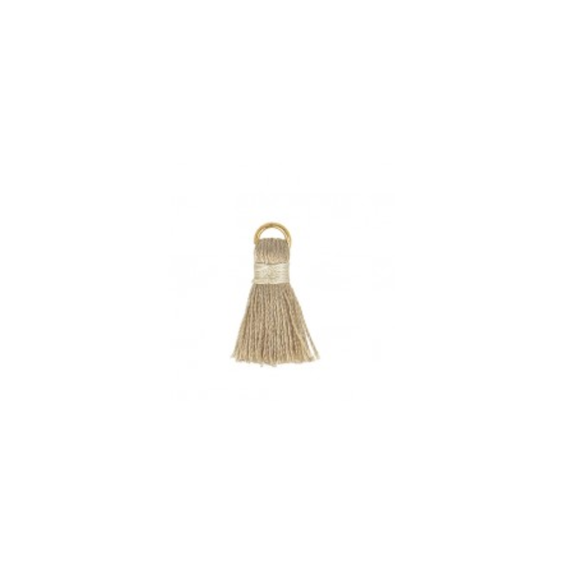 Pendentif - mini pompon - beige