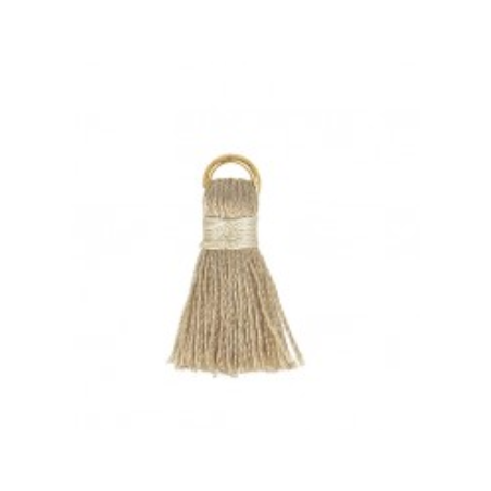 Pendentif - mini pompon - beige