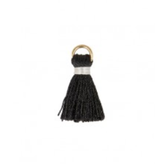 Pendentif - mini pompon - noir
