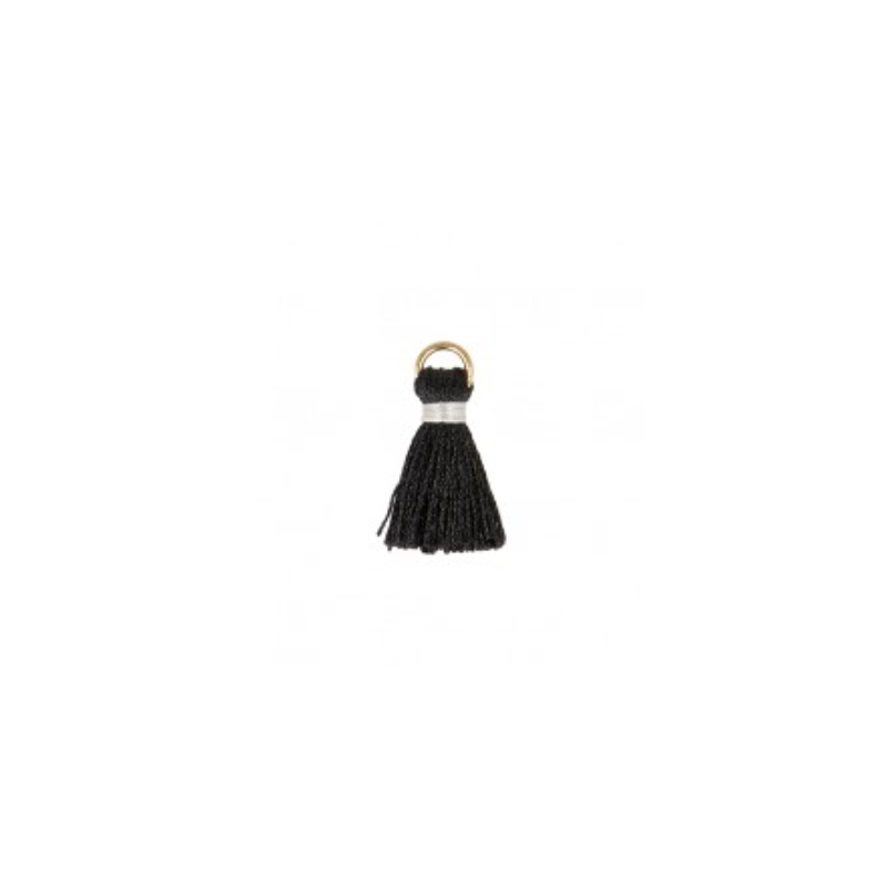 Pendentif - mini pompon - noir