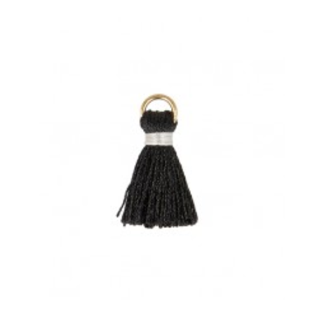Pendentif - mini pompon - noir