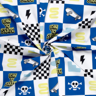 Maillot - Born to Skate à carreaux royal