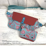 Canvas - Retro Flowers by Emjo turquoise