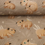 Jersey - Capybara Friends beige by Mrs Mint Design