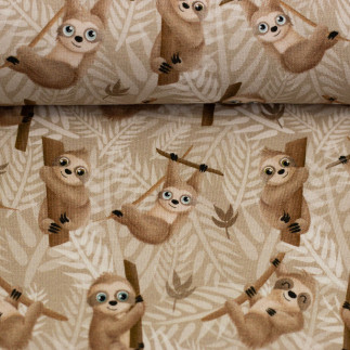 Jersey - Lazy Jungle beige par Mrs Mint Design