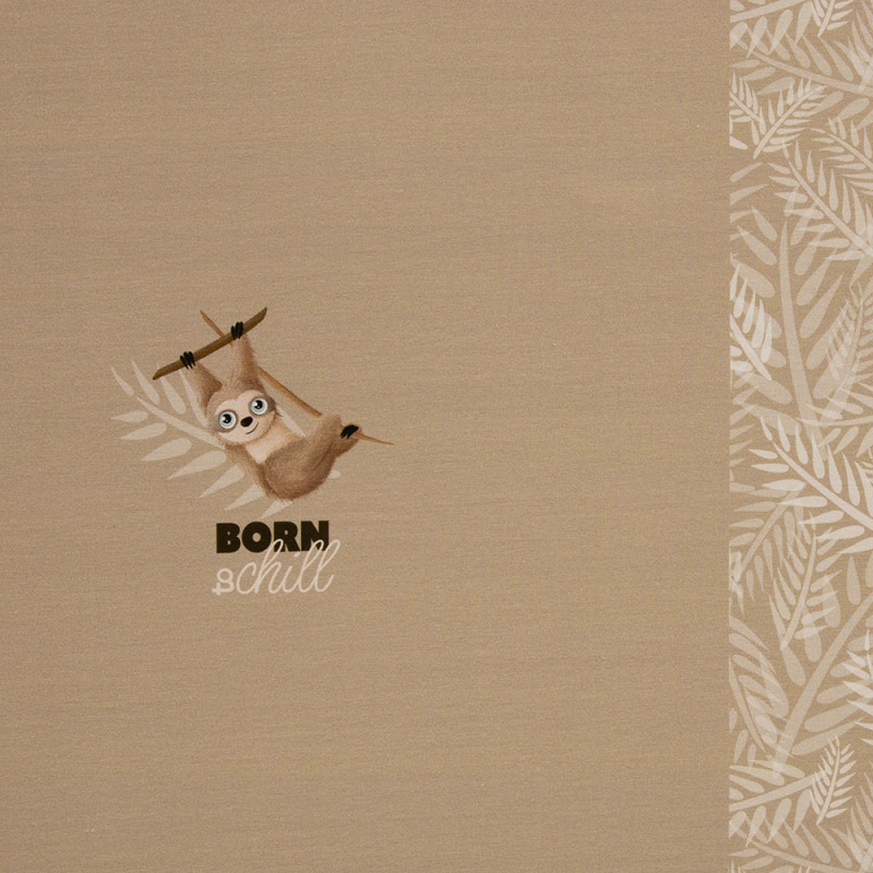 Jersey - Lazy Jungle Panel beige 50cm by Mrs Mint Design