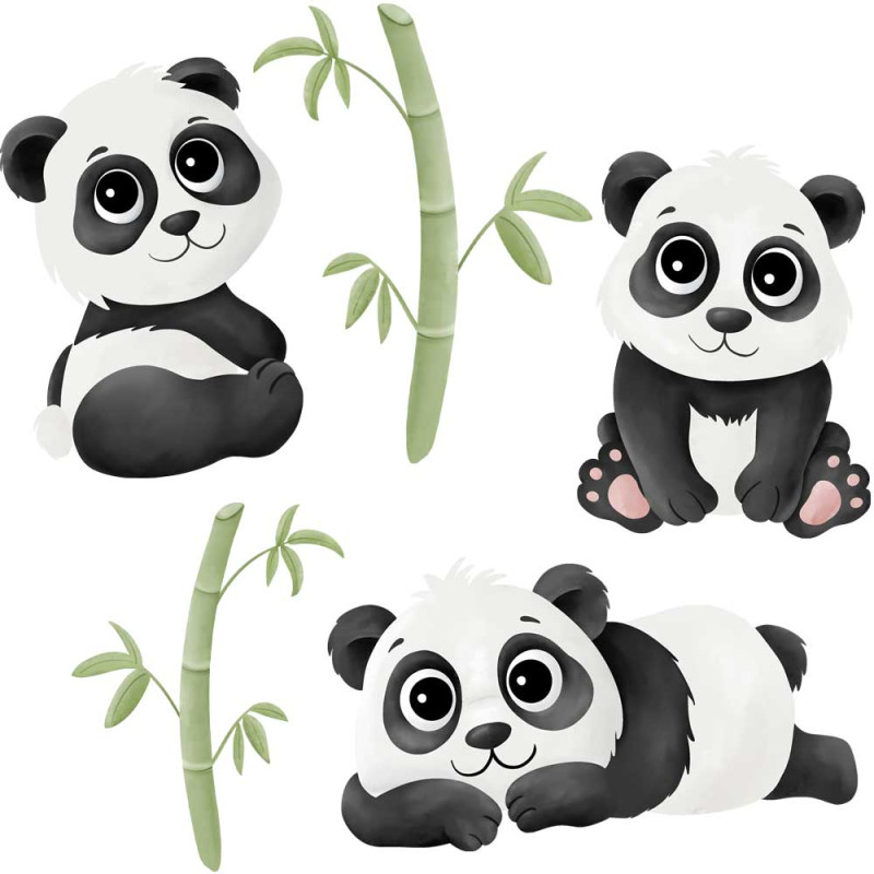 Iron-on transfers - Mrs Mint Design - Panda Set