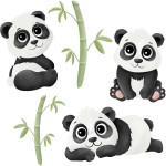 Bügelbilder - Mrs Mint Design - Panda Set