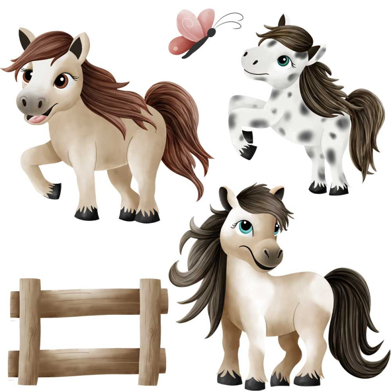 Iron-on transfers - Mrs Mint Design - Horse Set