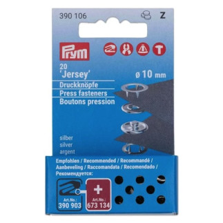 Prym Druckknöpfe Jersey Ringe 10mm, Nachfüllung 20 Stk.