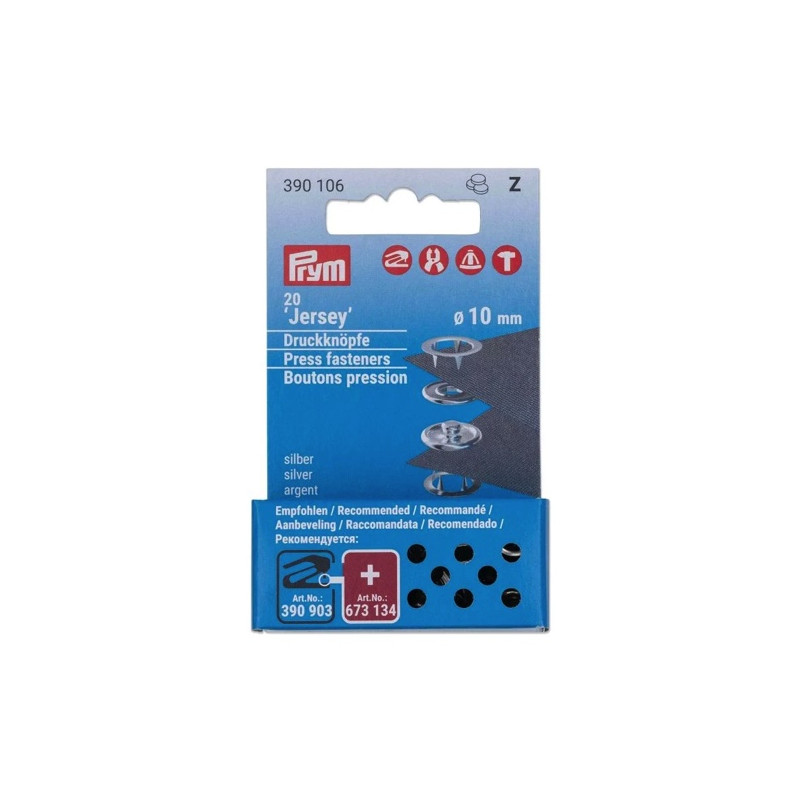 Prym Snap on buttons jersey rings 10mm, refill pack 20 pcs.