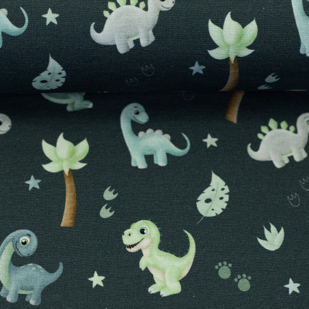 Jersey - Little Legend Dino gris bleu by Mrs Mint Design