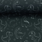 Jersey - Little Legend Dino Outlines bluegrey by Mrs Mint Design