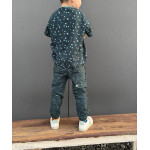 Jersey - Little Legend Dino Outlines bleu gris by Mrs Mint Design