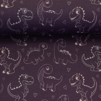 Jersey - Little Legend Dino Outlines violet par Mrs Mint Design