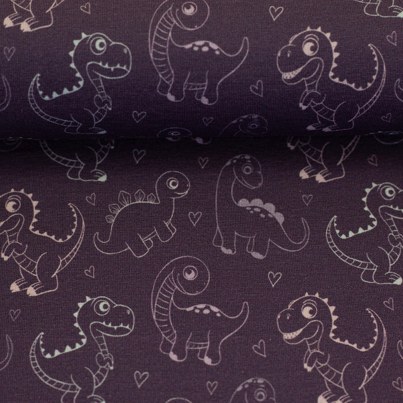 Jersey - Little Legend Dino Outlines purple by Mrs Mint Design