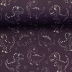 Jersey - Little Legend Dino Outlines lila by Mrs Mint Design