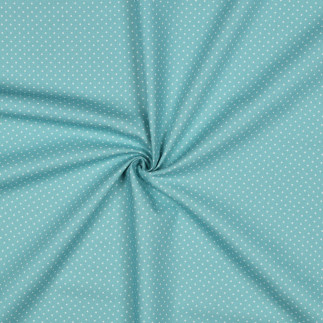 Cotton - dots mint / white