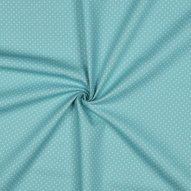 coton tissé menthe/blanc