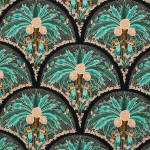 Baumwolle - Palm Tree by Bienvenido Colorful Navy Baumwolle - Palm Tree by Bienvenido Colorful Navy