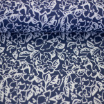 coton tissé - Fleurs de lys bleu foncé