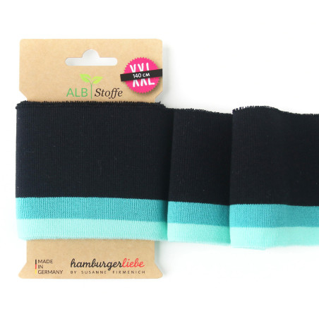Cuff me College - schwarz / petrol / mint