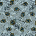viscose jersey - Vintage Leafes blue