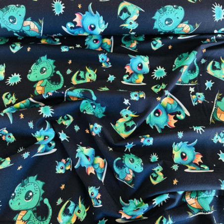 jersey - Dragons mignons bleu marine
