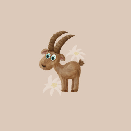 Jersey - Alpenzauber Steinbock Panel 56cm light beige