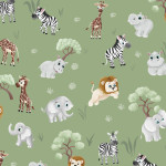 Leftover - Jersey - Safari Buddies by Mrs Mint all green 59cm
