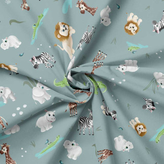 Jersey - Safari Buddies par Mrs Mint tout bleu fumée
