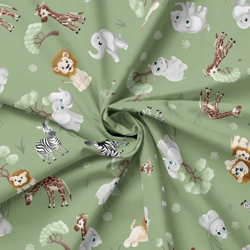 Räschte - Jersey - Safari Buddies by Mrs Mint alle grün 59cm