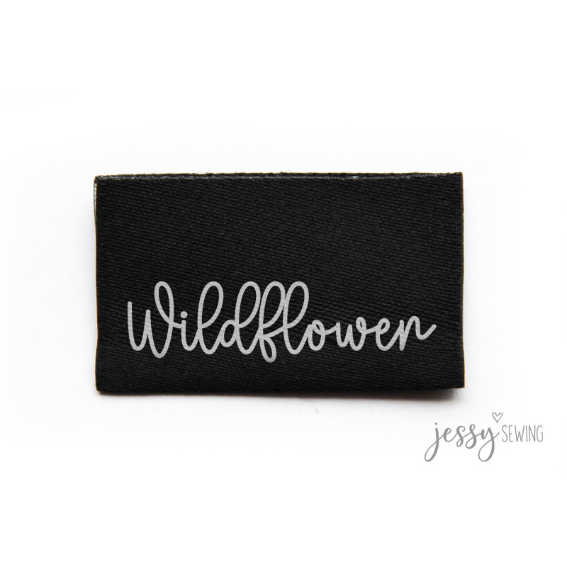 Woven Label - Wildflowers black