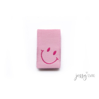 Étiquette tissée - Smile rosa