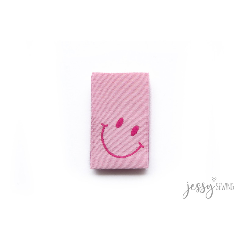 Woven Label - Smile pink