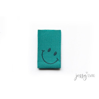 Woven Label - Smile petrol