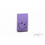 Étiquette tissée - Sourire violet Étiquette tissée - Sourire violet