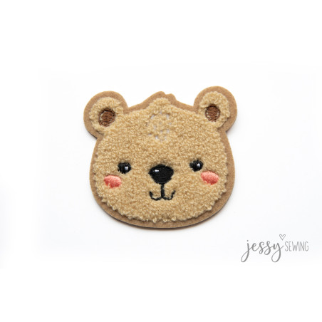 Chenille Patch - Bear beige 7cm